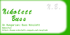 nikolett buss business card